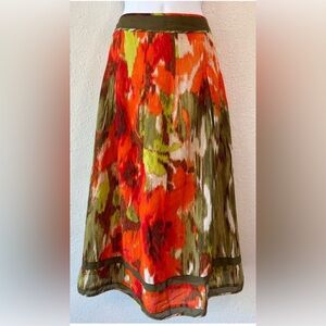 Floral Watercolor Tie-dye Hippie Talbots Skirt